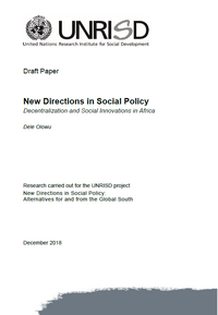 New Directions in Social Policy: Decentralization and Social Innovations in Africa